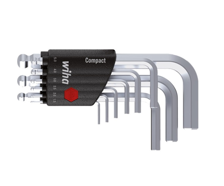 Набор коротких штифтовых ключей со сферической головкой HEX Wiha Compact 369 KH9 40410 9 предметов