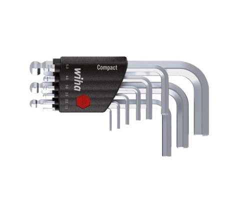 Набор коротких шестигранных штифтовых ключей Wiha Compact SB 369 KH9 40411 9 пр. со сфер. головкой в блистере