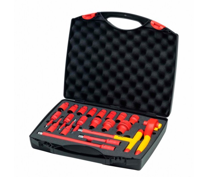 Профессиональный набор торцовых головок с трещоткой 1/2"  Wiha 7207N K2001 43023, 20 предметов