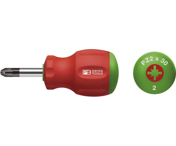 Отвертка крестовая Pozidriv SwissGrip короткая PB Swiss Tools PB 8194.2-35 PZ2