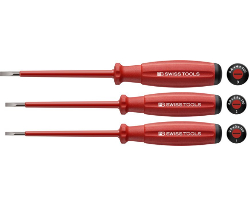 Набор шлицевых диэлектрических отверток SwissGrip  PB Swiss Tools PB 58539.CN 3 шт. в блистере
