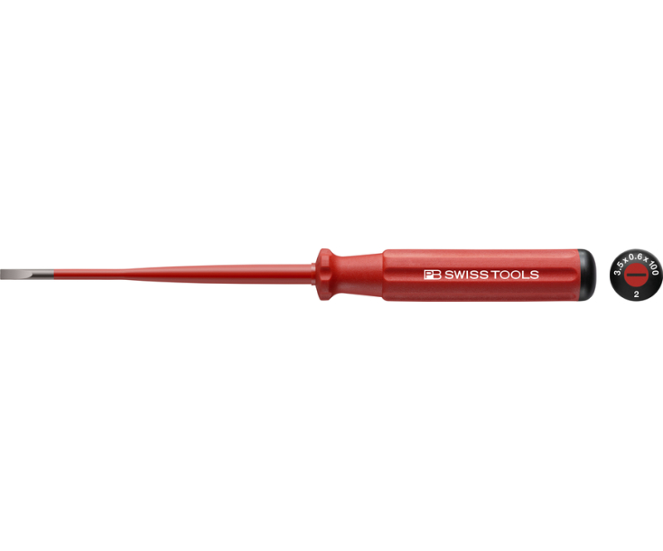 Отвертка шлицевая диэлектрическая VDE PB Swiss Tools PB 5100.SL 2-100/3.5 0.6 x 3.5