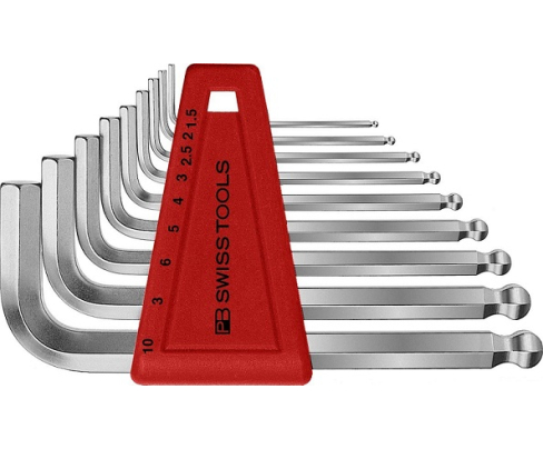Набор штифтовых ключей HEX PB Swiss Tools PB 212.H-10 со сферической головкой 9 шт.