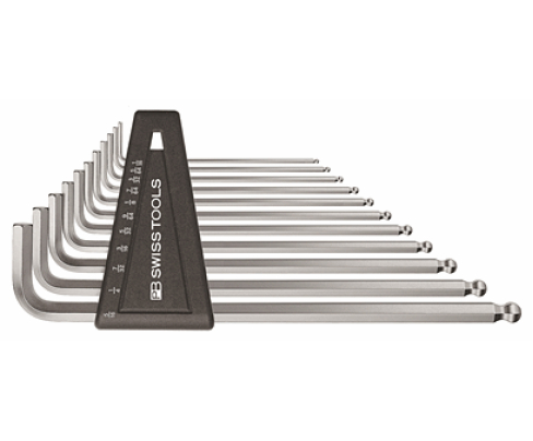 Набор длинных дюймовых штифтовых ключей HEX PB Swiss Tools PB 212Z.LH-12 со сферической головкой 12 шт.