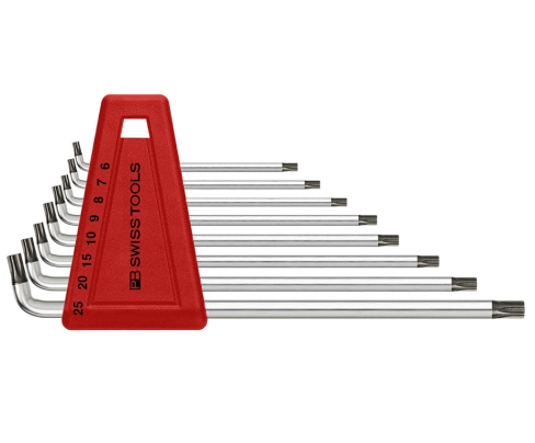 Набор длинных штифтовых ключей TORX PB Swiss Tools PB 2411.H 6-25 8 шт. угол 100º