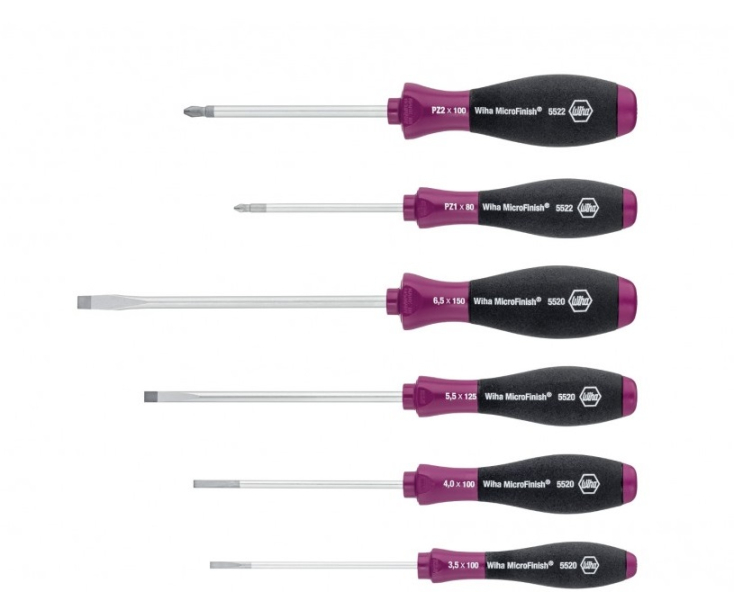 Набор отверток Wiha MicroFinish 5520 ZK6 29125 шлиц Pozidriv, 6 шт.