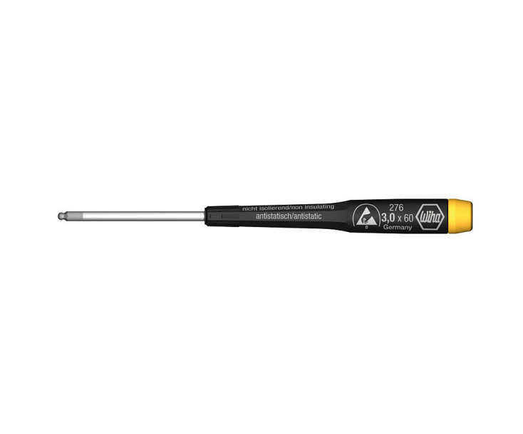 Отвертка Wiha Precision ESD HEX 276 07652 3 x 60 внутренний шестигранник со сферической головкой