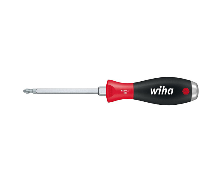 Отвертка Wiha SoftFinish Pozidriv 532 03246 PZ2 x 100 крестовая ударная с шестигранным жалом