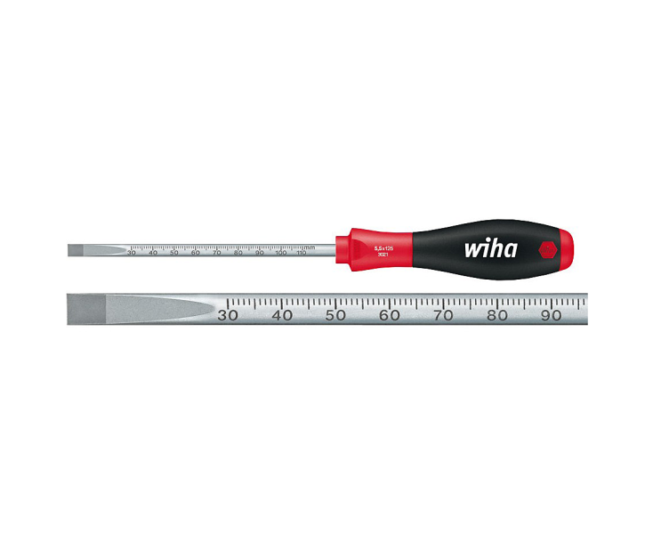 Отвертка Wiha SoftFinish Slotted 3021 35397 5,5 x 125 шлицевая со шкалой