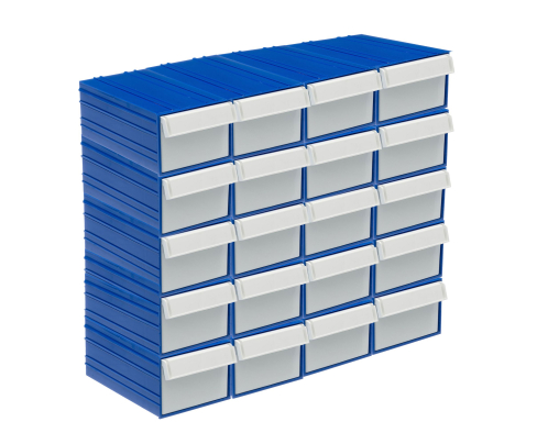 Пластиковый короб Стелла-техник C-2-К20-синий-белый , 140х250х100мм, комплект 20 штук