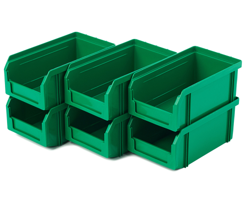 Пластиковый ящик Стелла-техник V-1-К6-зеленый , комплект 6 штук