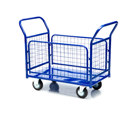 Тележка платформенная Стелла-техник КПО-500С-125-И , с бортами, 650х1150мм