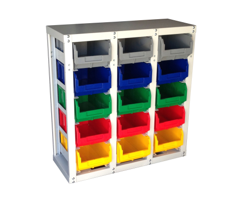 Универсальный Стелла-техник Стеллаж-V-3-15 с направляющими под V-3, 15 ячеек, без ручки, без ящиков, серия К