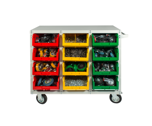 Универсальный Стелла-техник Стеллаж-V-4-12 с направляющими под V-4, 12 ячеек, без ручки, серия К