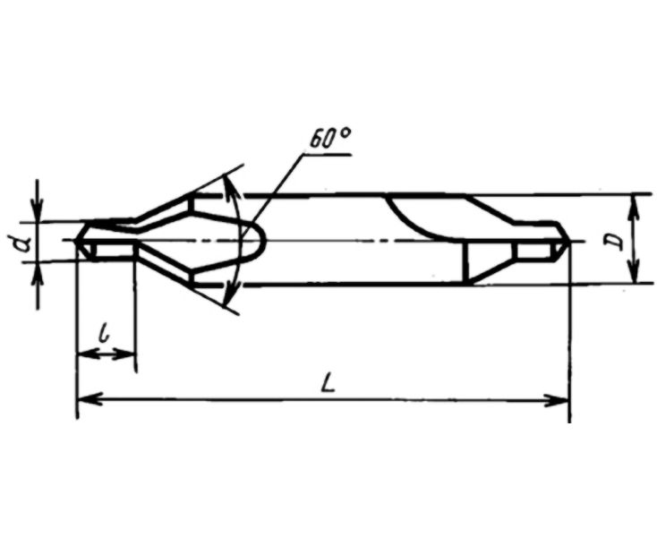 Центровочное сверло Φ5 (D-12,5) Тип А P6M5К5/HSS-E А1 DIN333 Werks W.5,0ADIN333M35