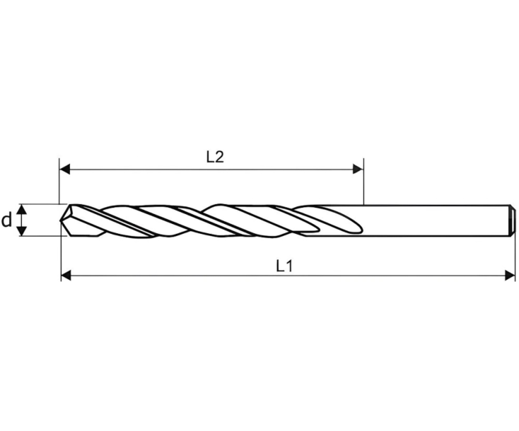 Сверло 3,7мм цх DIN338 (ГОСТ 10902-77) Класс А1 Р6М5К8/HSS-Co8 Werks W.3,7DIN338M42