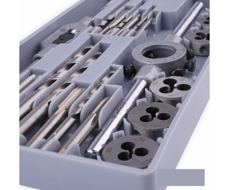 20-пр. Набор метчиков, плашек, свёрл M3 - M12 HSS Werks W.1412100