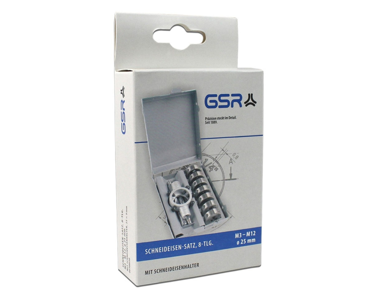 8-пр. Набор плашек 25х9 HSS М3-М12 + Плашкодержатель 25х9 Werks W.16608020