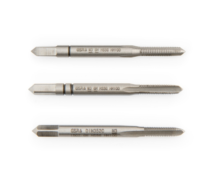 Ручные метчики набором DIN 352 HSSG M 3 Werks W.210260