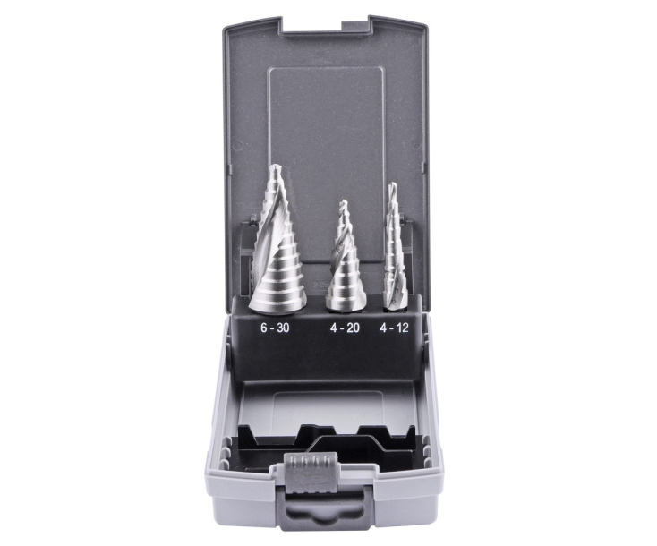 Набор ступенчатых свёрл 4-12 4-20 6-30 mm, HSSE, винтовое Werks W.8020260