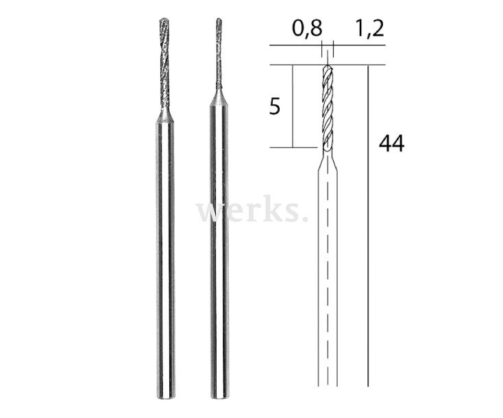 Набор алмазных спиральных сверл 2 штуки Proxxon 28255