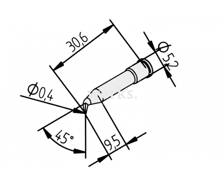 Жало изогнутое для паяльника Ersa 102SDLF04
