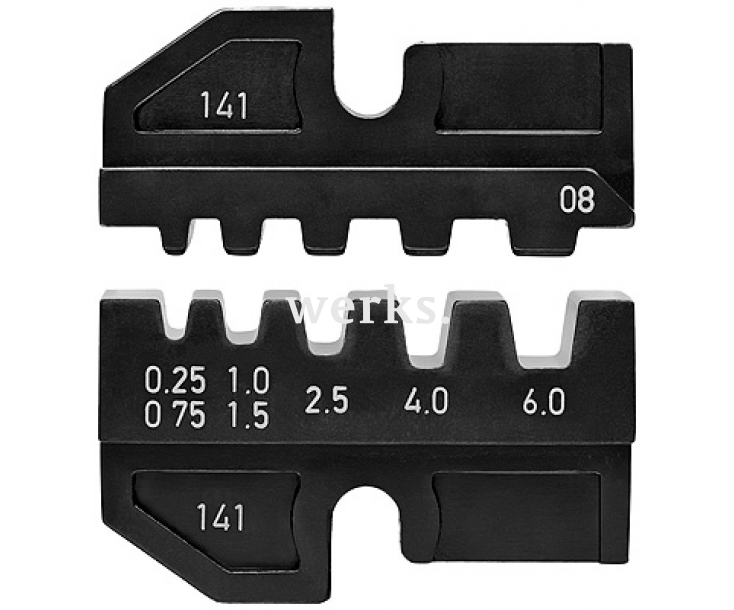 Плашка опрессовочная для изолированных и неизолированных контактных гильз Knipex KN-974908