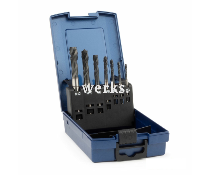 Набор машинных метчиков С/RSP35° HSSE-AlCro DIN371/376 M3-M10/M12 Silver 7 предметов GSR BRB09100230