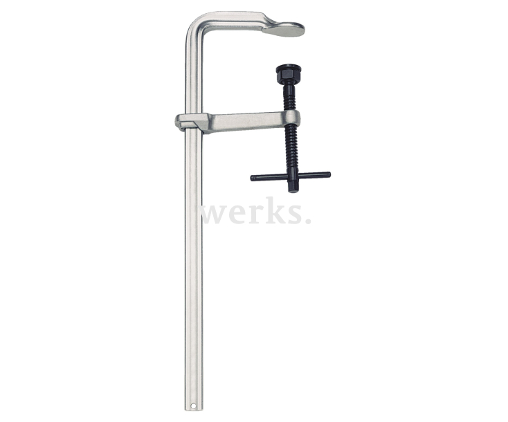 Тяжёлая цельнометаллическая слесарная струбцина VIRIDIS, с  Т-образной рукояткой KUKKO 475K1500-120