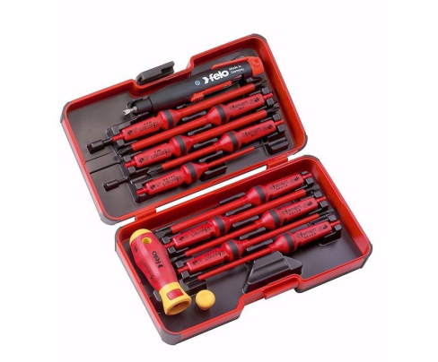 Набор VDE E-Smart Industry с рукояткой, универсальным ключом и диэлектрическими битами Felo SL PZ PH XENO SP 14 предметов 06391316