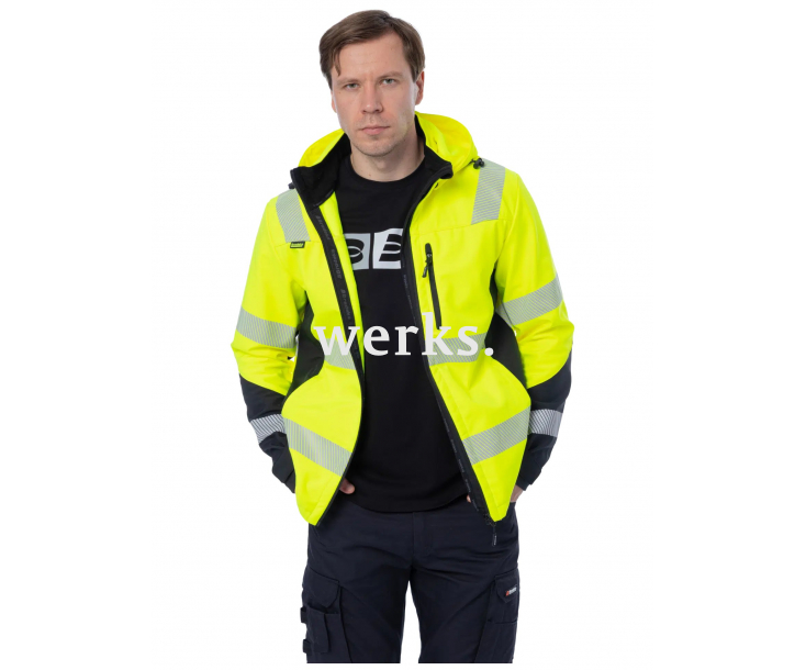 Сигнальная куртка софтшелл Brodeks KS227 желтый/черный (XXXL)