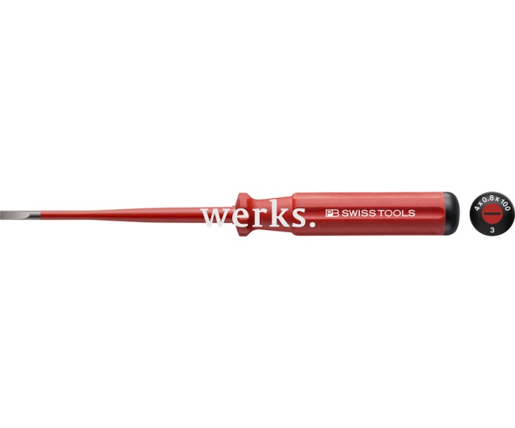 Отвертка шлицевая диэлектрическая VDE PB Swiss Tools PB 5100.SL 3-100/4 0.8 x 4