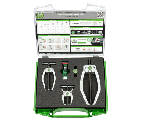 Универсальный двухзахватный съёмник с технологией Auto-Snap, в наборе KUKKO K-482