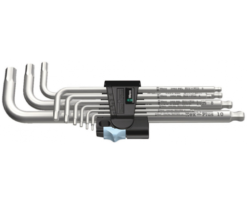 3950 PKL/9 Набор Г-образных ключей 9 шт, метрических, нержавеющая сталь Wera WE-022720 (10 шт)