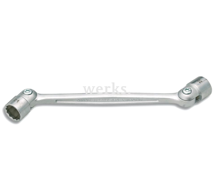 Ключ гаечный двусторонний шарнирный торцовый 645 14х15 мм Hazet 645-14х15