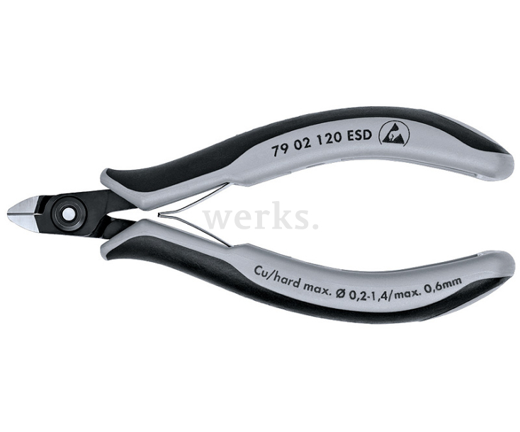 Прецизионные кусачки боковые для электроники антистатические ESD Knipex KN-7902120ESD
