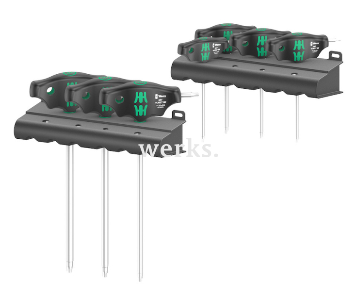 Набор отверток TORX с поперечной ручкой с фиксирующей функцией Wera 467/7 TORX HF Set 1WE-023452 + подставки