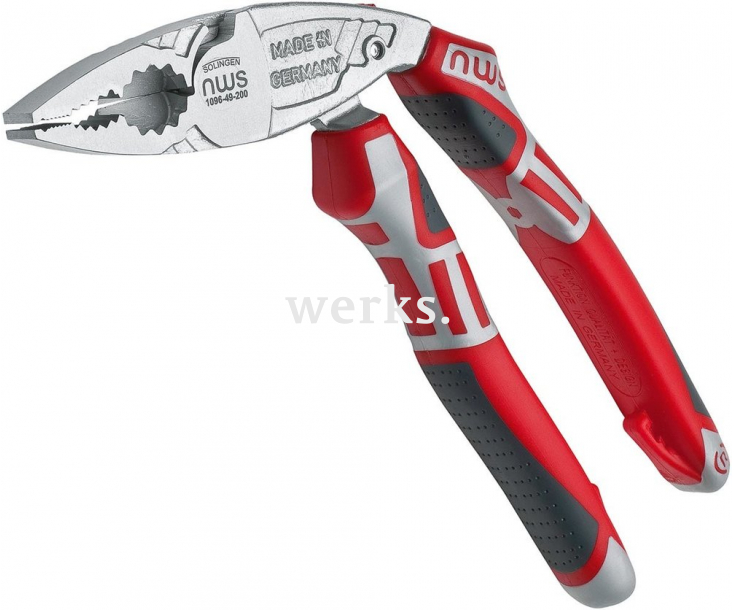 Пассатижи комбинированные силовые ErgoCombi 200 мм NWS 1096-49-200 хромированные с рукоятками SoftGripp