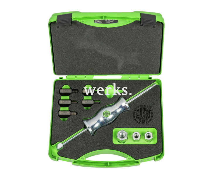Наборы обратных молотков в кейсе с резьбовыми адаптерами разных размеров KUKKO KS-22-01-UNC