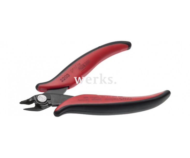 Бокорезы для электроники 128 мм с усиленной кромкой NWS 2203-128 с изогнутыми на 21° лезвиями