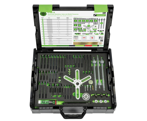 Многосторонний набор съемников болтов, диапазон зажима до 150 мм и глубина зажима 205 мм, макс. усилие натяжения 5 т KUKKO K-68-B