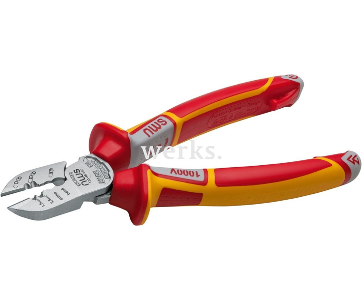 Бокорезы электрика диэлектрические 190 мм NWS 135-49-VDE-190 хромированные с функцией стриппера и кримпера