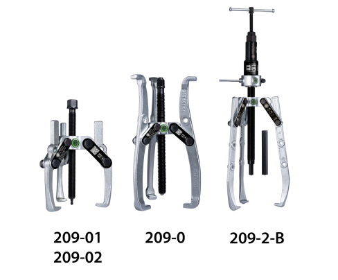 Универсальный трёхзахватный съёмник с шарнирными захватами  и регулировкой глубины фиксации KUKKO 209-02
