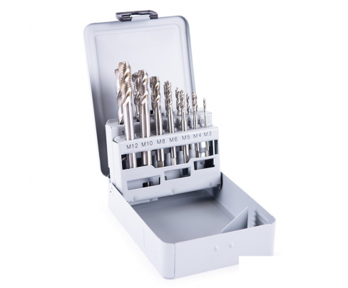 14-пр. Набор машинных метчиков Form RSP35° HSSG M3-M12 + свёрла Werks W.16606036
