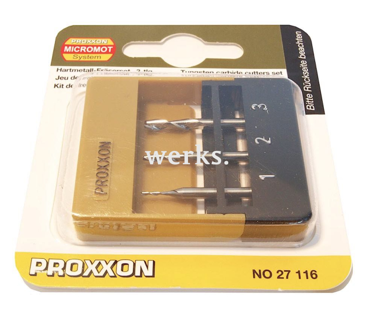 Фрезы твердосплавные 1, 2, 3 мм Proxxon 27116 3 шт.
