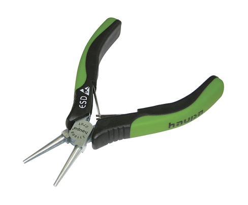 Круглогубцы ESD для электроники прямые 130 мм Haupa 211868