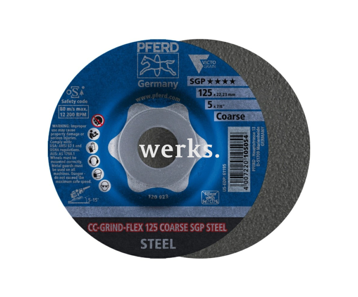 Круг шлифовальный Pferd CC-GRIND FLEX 125 COARSE SGP STEEL