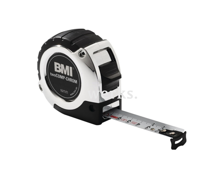 Рулетка измерительная карманная 3 м х 16 мм BMI twoCOMP CHROM 475341221
