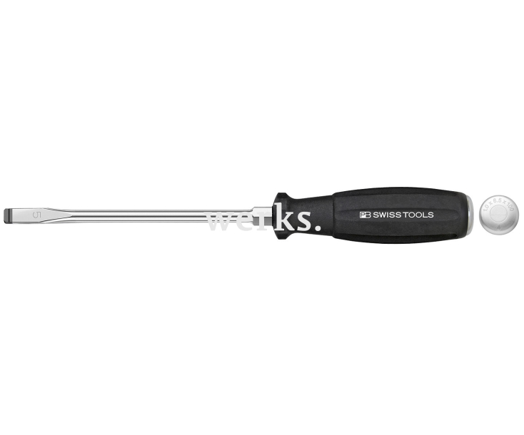Отвертка шлицевая усиленная SwissGrip PB Swiss Tools с шестигранной вставкой PB 8102.D 3-80 0.8 x 5,5