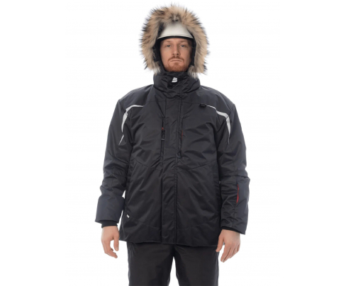 Зимняя рабочая куртка Brodeks KW 231 черный с опушкой (XL)